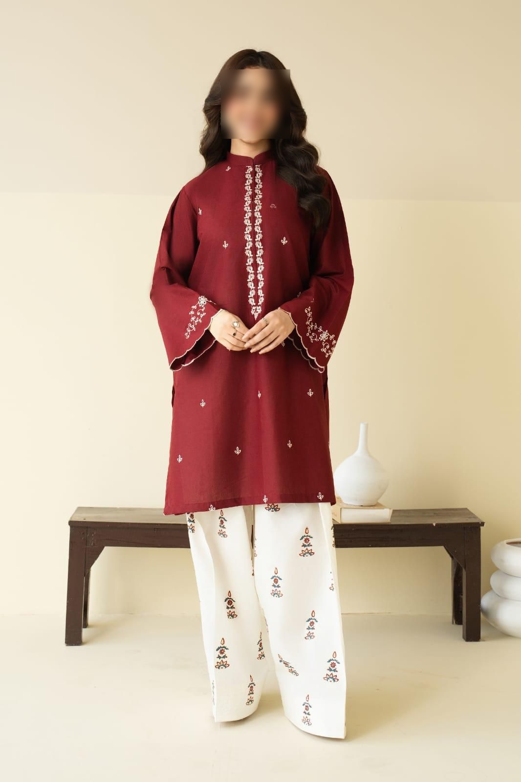 AISLING  PURE LAWN UNSTITCHED 2PC EMBROIDERED