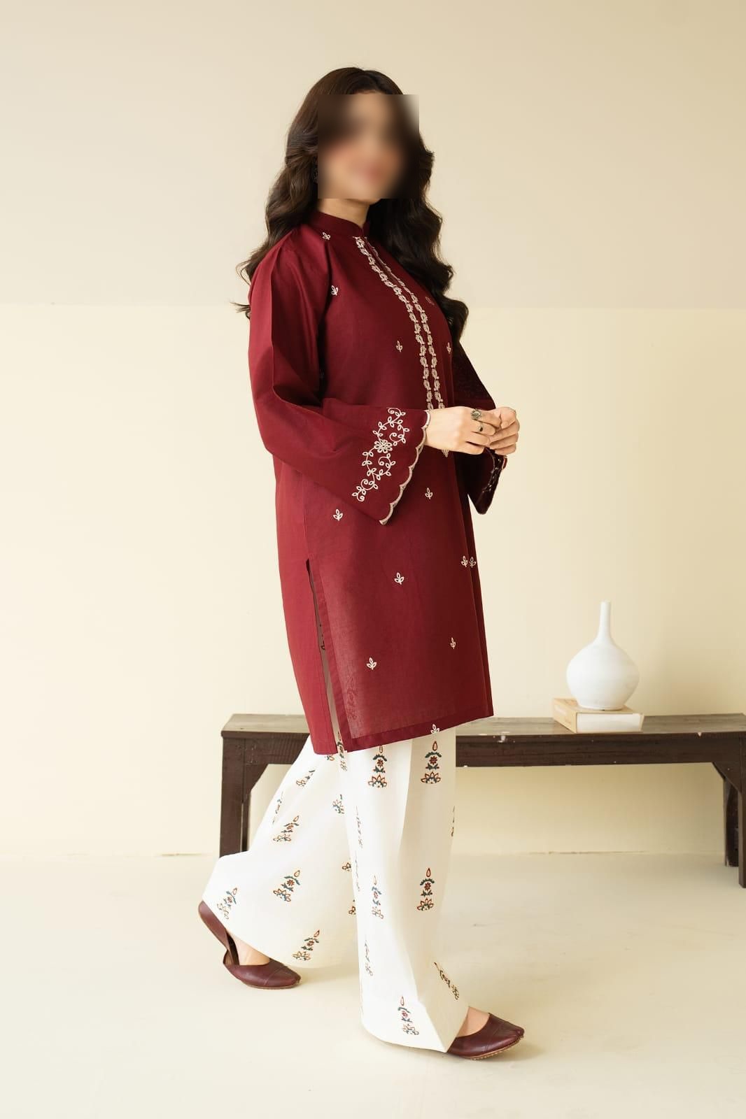 AISLING  PURE LAWN UNSTITCHED 2PC EMBROIDERED
