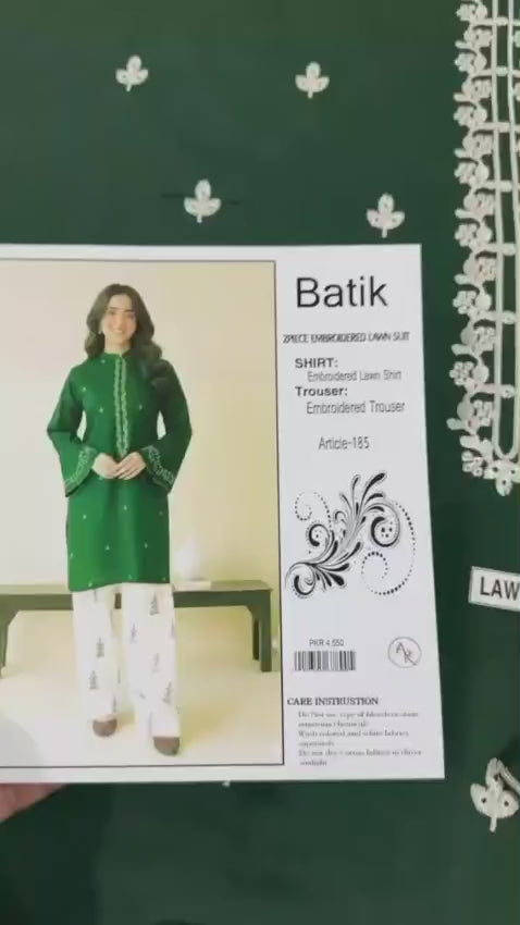 AISLING  PURE LAWN UNSTITCHED 2PC EMBROIDERED