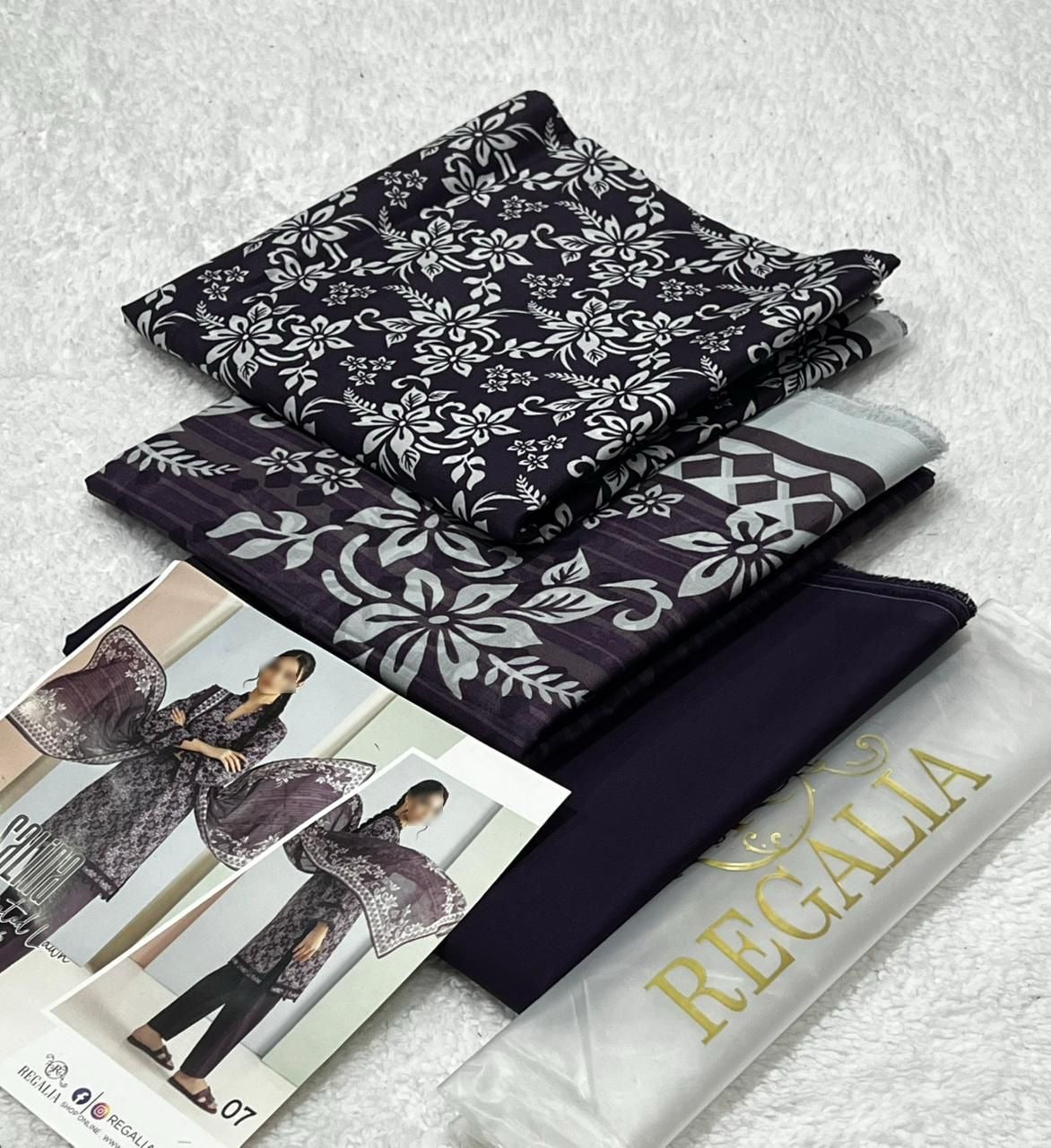 Regalia 3psc Unstitched Lawn Suit