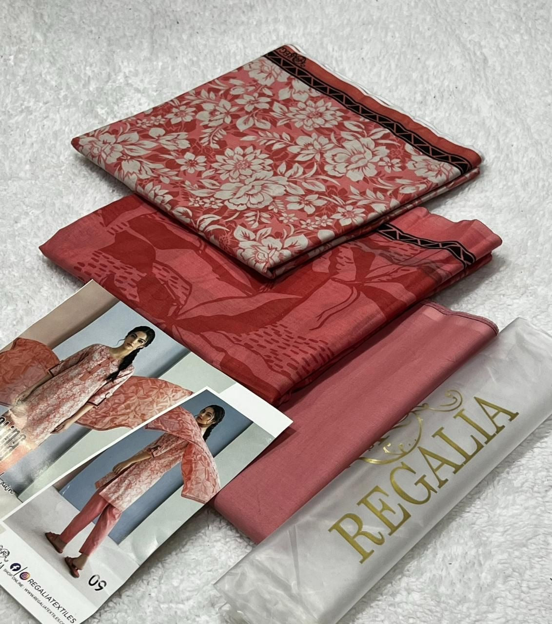 Regalia 3psc Unstitched Lawn Suit