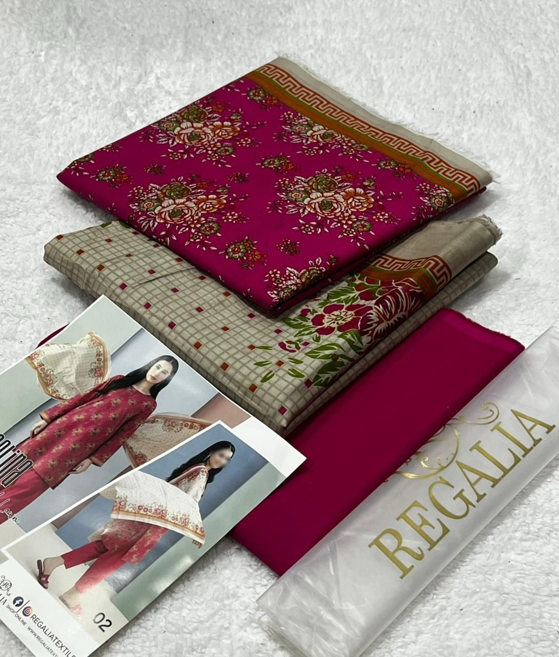 Regalia 3psc Unstitched Lawn Suit