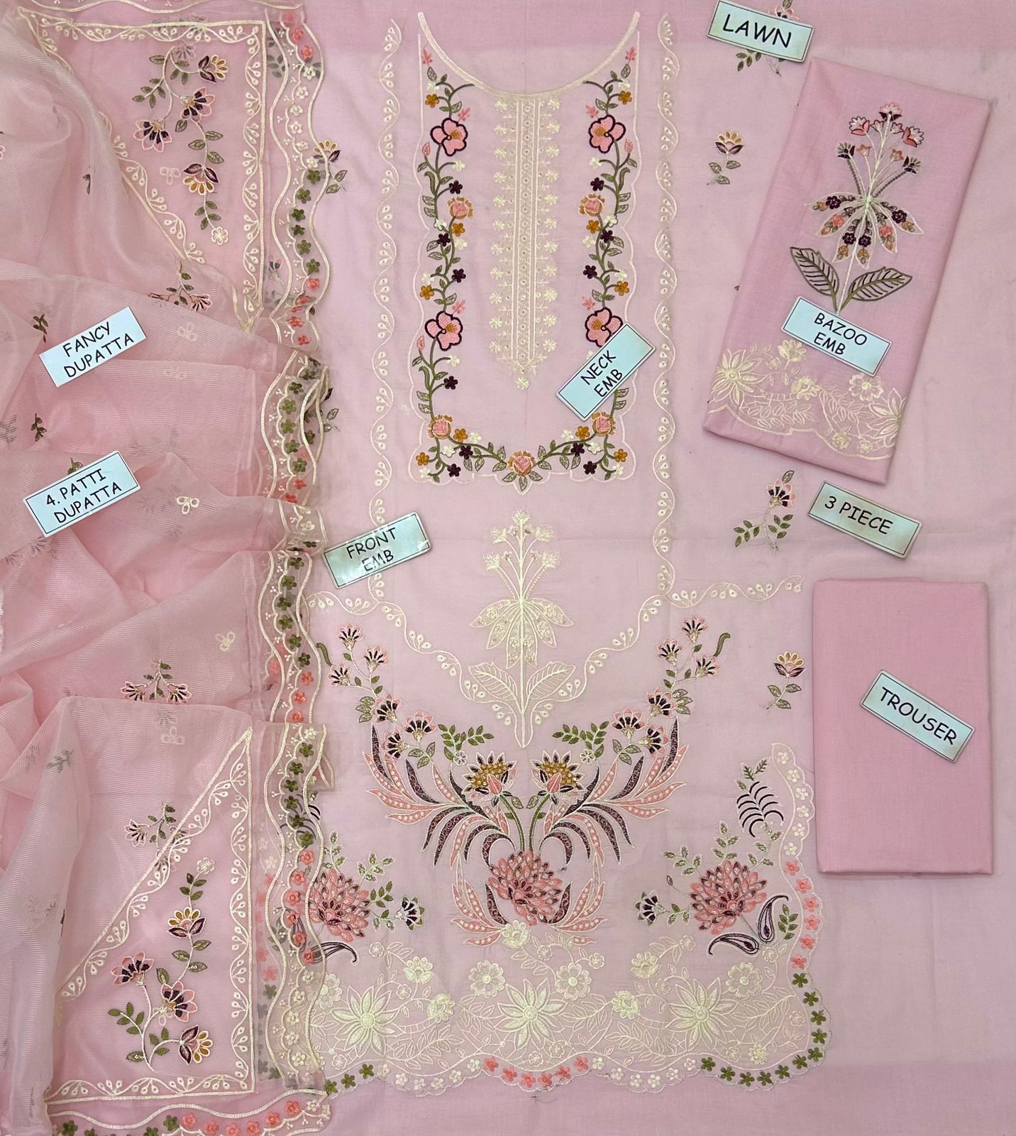 Aneela's Luxury Embroidered 3psc Unstitched