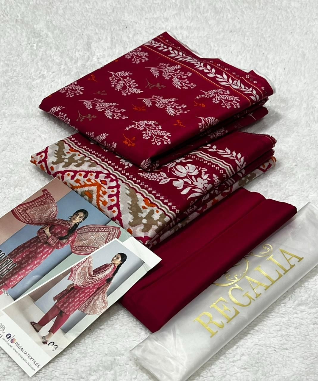 Regalia 3psc Unstitched Lawn Suit